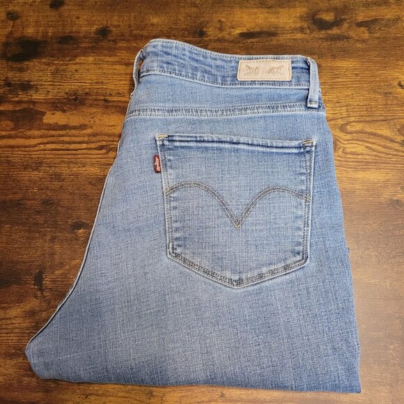 Levi's Jeans Size 14 S Mid Rise Skinny Medium Light Wash Stretch Denim Western - Picture 3 of 11